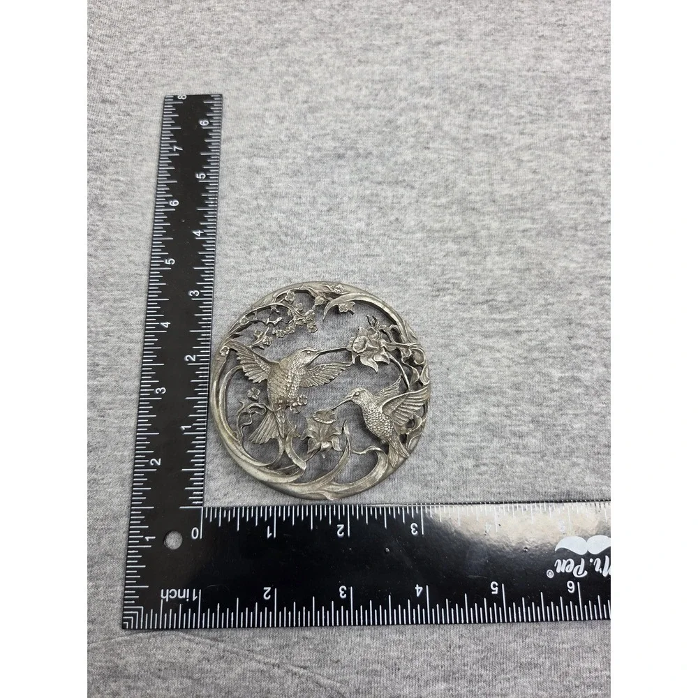 Vintage Rare 1989 Rawcliffe Pewter Hummingbird Filigree Jar Lid Potpourri Decor